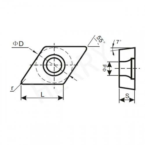DCMT070204-FG T45A Токарная пластина
