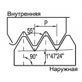 Британская трубная коническая резьба BSPT 55° полный профиль